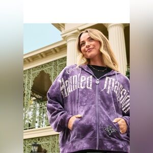 Nwt DisneyParks The Haunted Mansion Tie-Dye Zip Hoodie